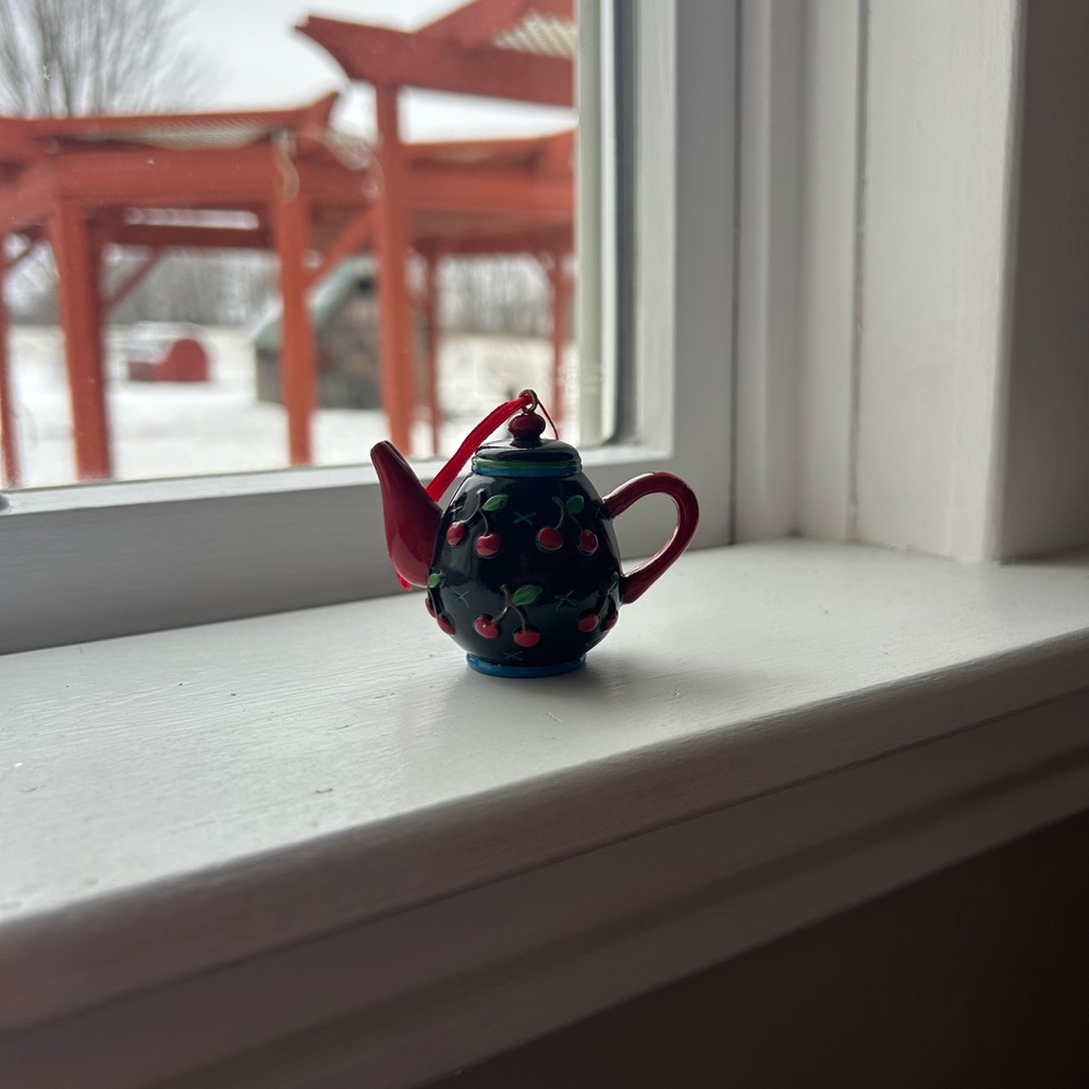 Cherry Pattern Mini Teapot
